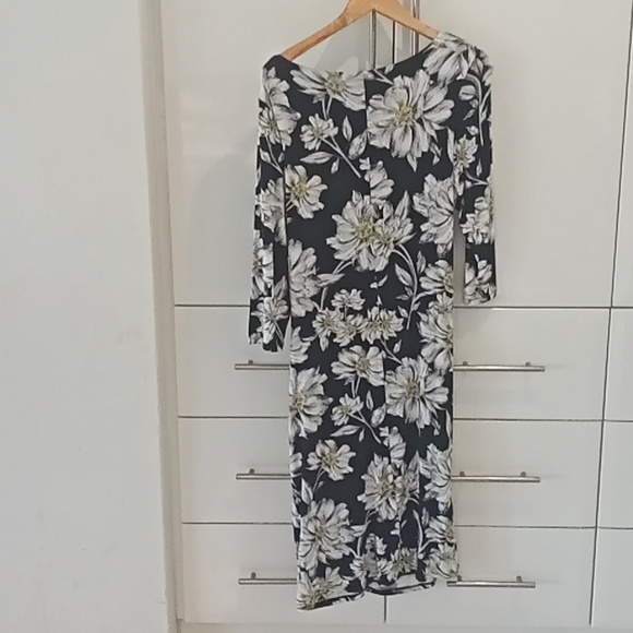 David Lawrence stretch formal dress, three quarter length sleeves, L, black - Picture 5 of 6